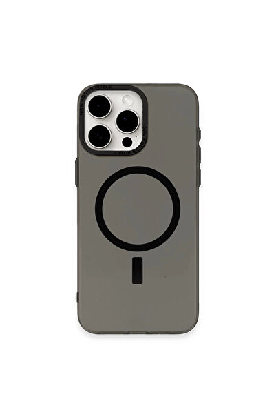 Najmaddin حافظة آيفون 15 برو من أنكا بي سي، غطاء معدني صلب مغناطيسي - أسود