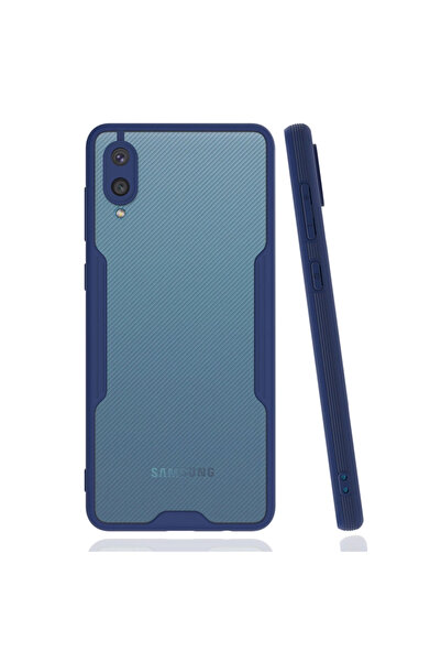 Twin Store جراب هاتف جالاكسي A02 سيليكون بلاتينيوم - أزرق داكن