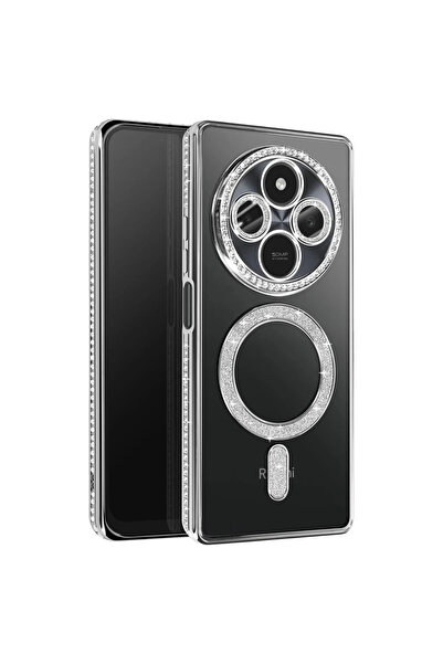 Twin Store حافظة ريدمي 14C جوك سيملي ماجنيتيك سيف - فضي