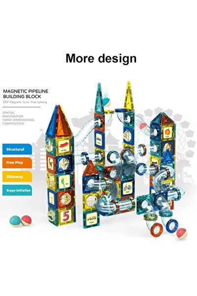 REZZOSS 168-Piece Magnetic Building Blocks Set Big Size STEM Construction Tiles Toy for Kids Creativity Play