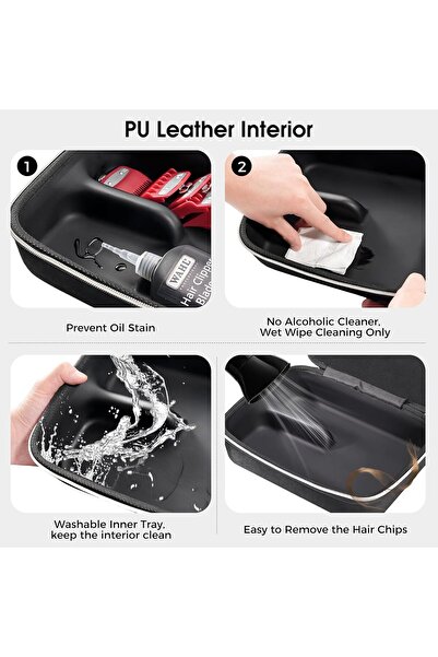PROCASE Washable Barber Case, Oilproof Hard Travel Carrying Bag for Hair Clippers