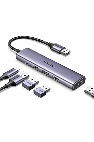 Ugreen USB Hub 4 USB 3.0 Bağlantı Noktası Veri Yuvası USB., 20805