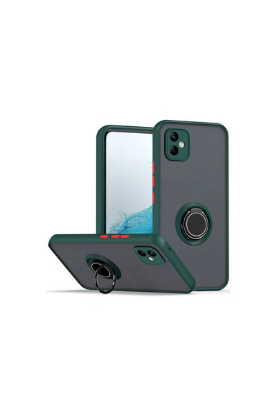 Twin Store غطاء سيليكون مونتريال مع حلقة لهاتف Galaxy A06 - أخضر