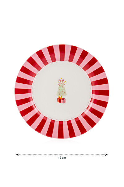 LC Waikiki Esvab Giyim'den Şık Tercihler | Yılbaşı Temalı Porselen Pasta Tabağı 19 cm