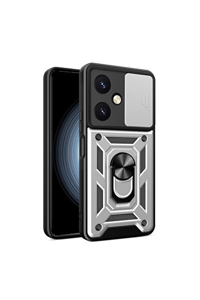 Twin Store حالة Y27 بارس مع حلقة العدسة من السيليكون - فضي