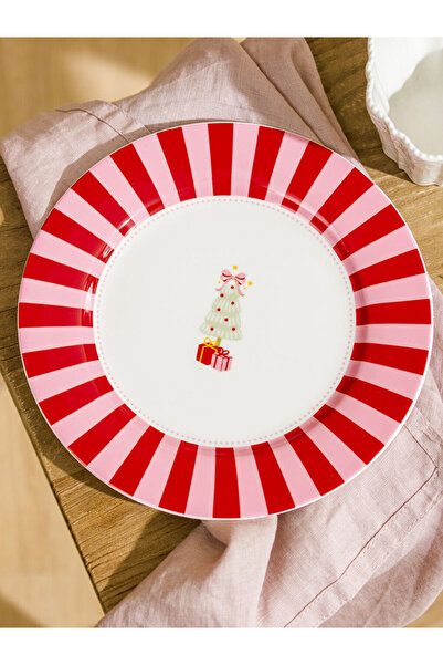 LC Waikiki Esvab Giyim'den Şık Tercihler | Yılbaşı Temalı Porselen Pasta Tabağı 19 cm
