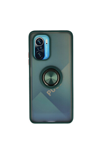 Twin Store غطاء سيليكون لهاتف Redmi K40 مونتريال مع حلقة - أخضر