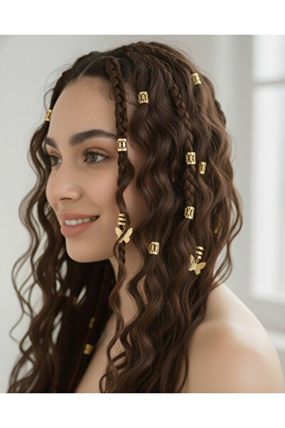 GÜLPEŞE Hair Earring 15 Pieces Hair Rings