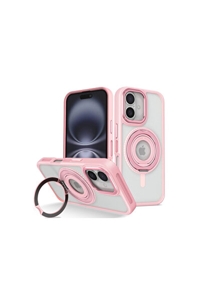 Twin Store غطاء آيفون 16 بانزا مع حامل ماج سيف - وردي