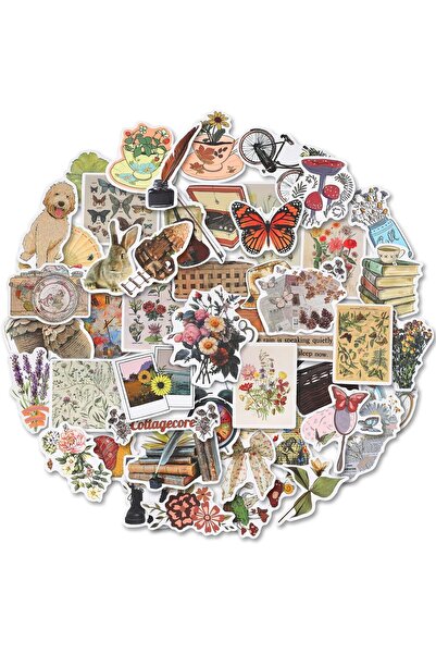 PROCASE 50 Pieces Vintage Aesthetic Stickers, Waterproof Cute Sticker Decals