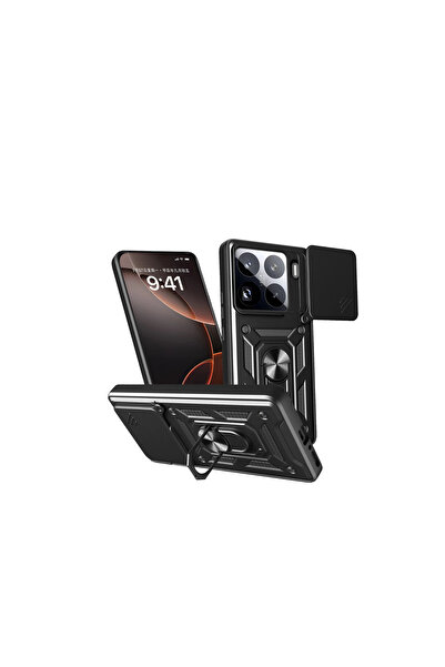 Twin Store حافظة Mi 15 مصنوعة من السيليكون مع حلقة عدسة - أسود