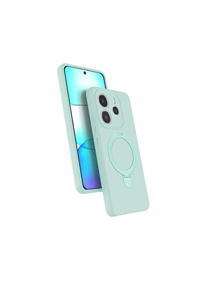 Twin Store غطاء حماية ريدمي نوت 14 4G ريجال مع حامل ماج سيف - أخضر مائي