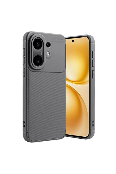 Najmaddin غطاء كربوني بتركيز تلقائي لهاتف فيفو X200 Fe - رمادي