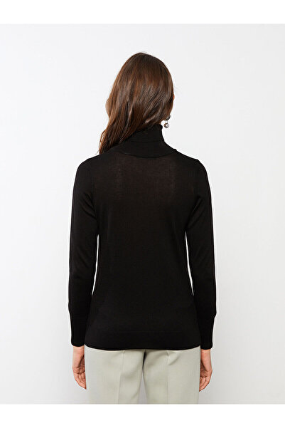 LC Waikiki Black Turtleneck Plain Long Sleeve Women's Knitwear Sweater