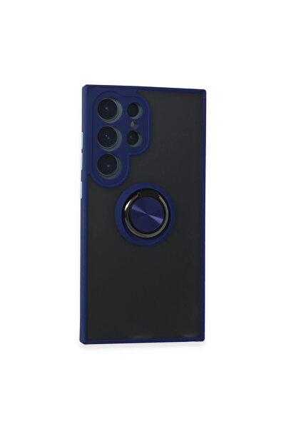 Twin Store غطاء سيليكون لهاتف جالاكسي إس 24 مع حلقة مونتريال - أزرق داكن