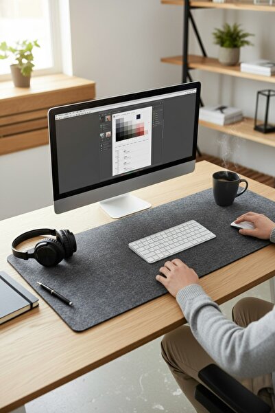 Next Craft Mouse Pad Desk Protector Felt Gamer Mat 3mm Anthracite Color 85X48 cm