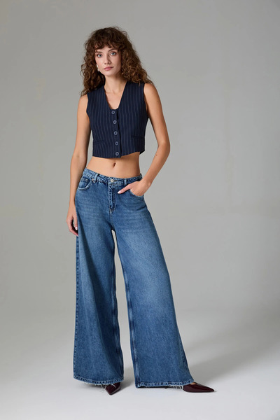Sishli Oversize Paça Jean