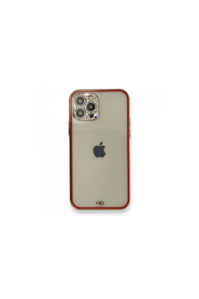 Twin Store حافظة آي فون 12 ليفا ستون سيليكون - أحمر