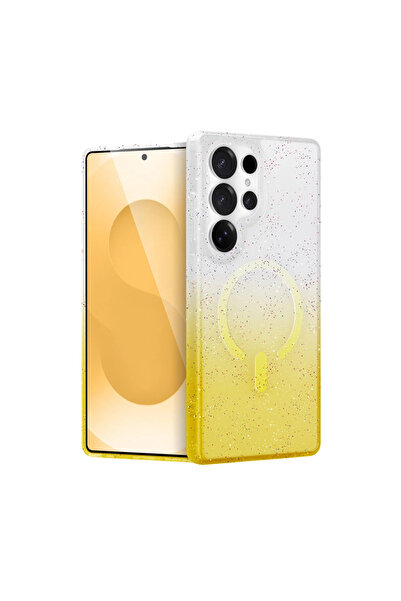 Najmaddin غطاء سامسونج جالاكسي إس 25 ألترا بلمعة بوميل متوافق مع ماج سيف - ذهبي