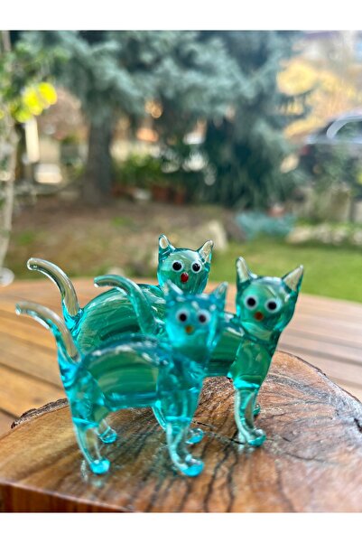 Venessa Collection Cam Biblo 3'lü Kedi Seti,