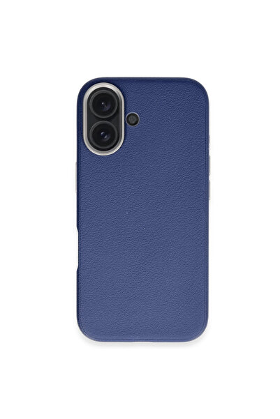 Twin Store غطاء ماجسيف من الجلد العجيب لهاتف آيفون 16 - أزرق داكن