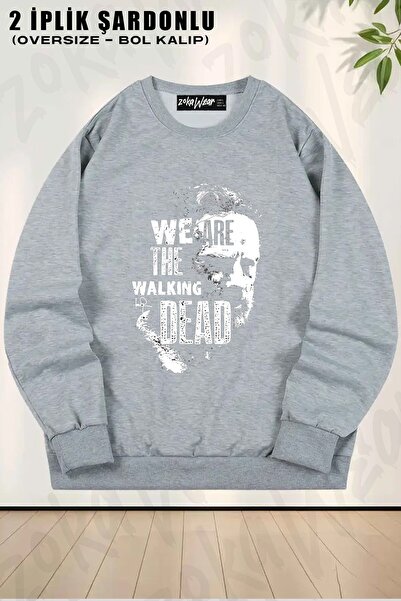 ZOKAWEAR Φούτερ Unisex We Are The Walking Dead με τύπωμα oversized με λαιμόκοψη