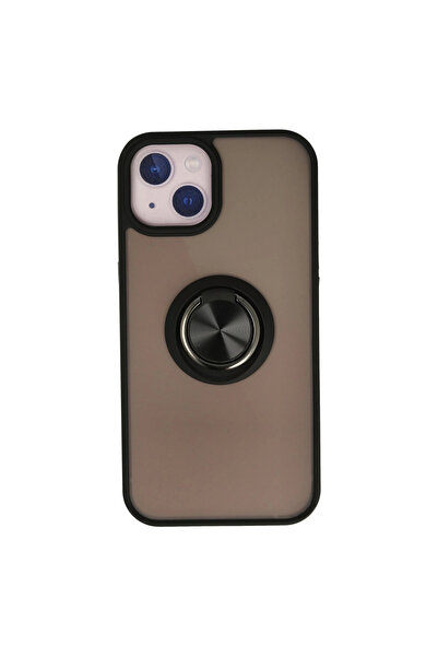 Twin Store جراب آيفون 13 غطاء سيليكون مونتريال مع حلقة - أسود