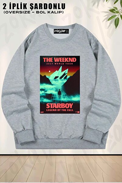 ZOKAWEAR Φούτερ Unisex Tour Starboy The Weeknd με τύπωμα oversized με λαιμόκοψη