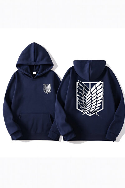 CLASSY.MODA Unisex με κουκούλα Φούτερ Μπροστά Πίσω με τύπωμα oversized με τσέ...