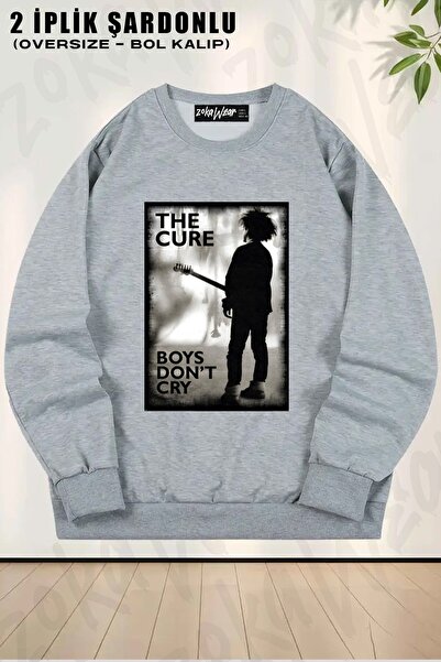 ZOKAWEAR Φούτερ Unisex The Cure Boys με τύπωμα oversized με λαιμόκοψη