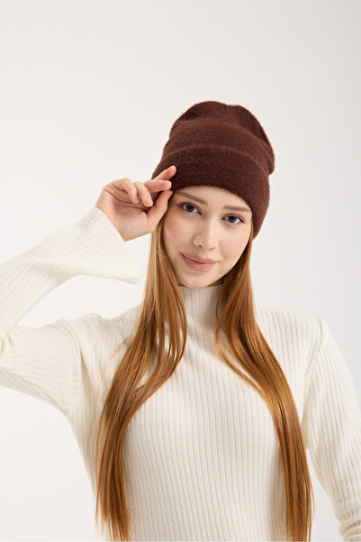 OX-RA Brown Plush Folded Bearded Beret