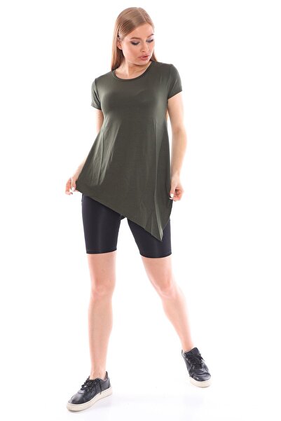 Alışveriş Sokağı Cross Cut Viscose Fabric Casual White Tunic