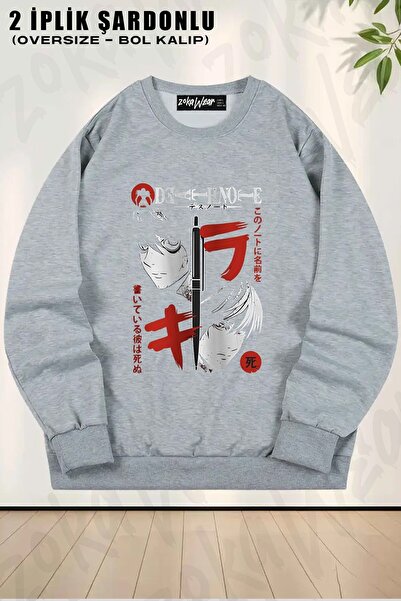 ZOKAWEAR Unisex Death Note L personaj 3 cu imprimeu supradimensionat guler ro...