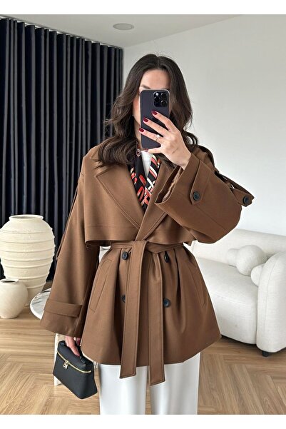Lady Pixie Women's Premium Quality Medium Length Trench Coat
