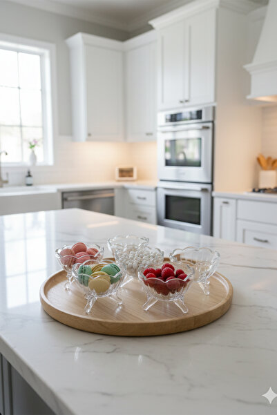 Home Florelle Glass Footed Bowl – Set of 6 Snack Bowls & Presentation Bowls 10 cm