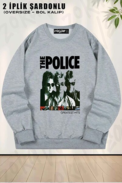 ZOKAWEAR Unisex The Police v2 Štampano Oversize kroj okrugla kragna dukserica