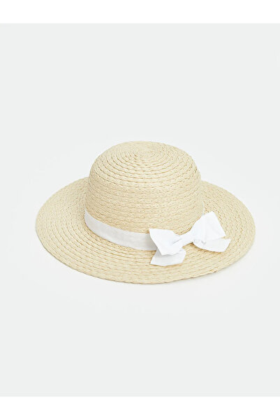 LC Waikiki قبعة LCW Baby Beige للفتيات الصغيرات من القش