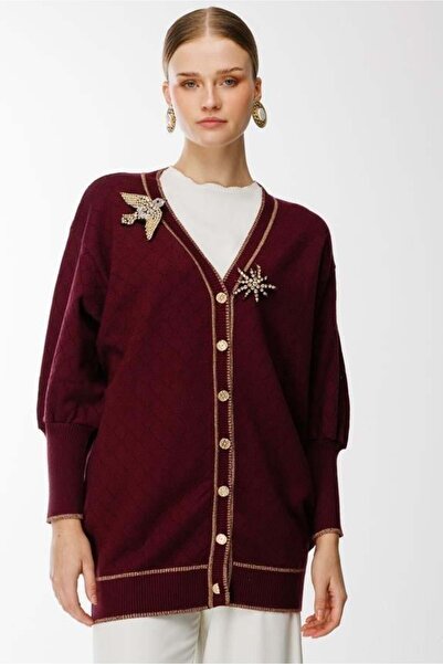 Ghisa Baklava Patterned Dragonfly Knitwear Cardigan