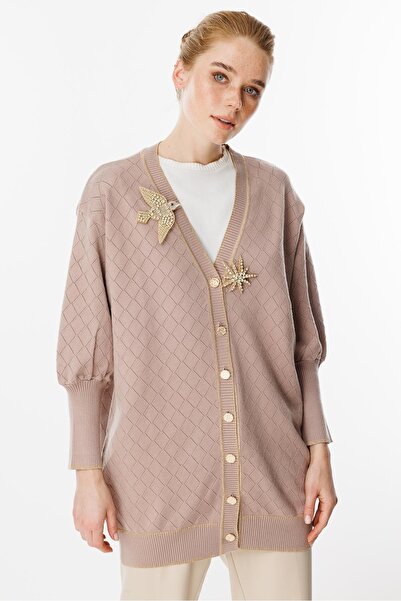 Ghisa Baklava Patterned Dragonfly Knitwear Cardigan