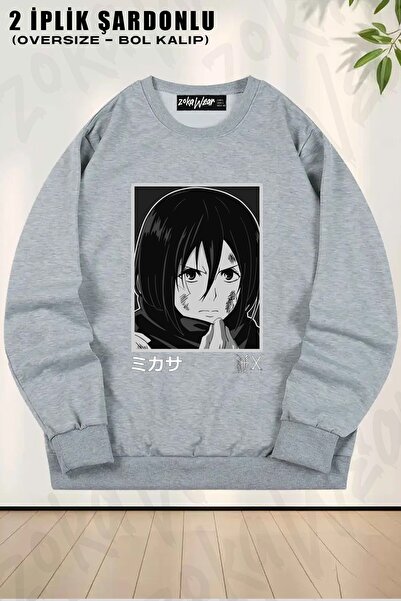 ZOKAWEAR Φούτερ Unisex Attack on Titan Mikasa Ackermann anime με τύπωμα overs...