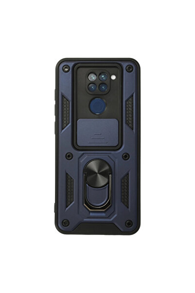 Twin Store حافظة ريدمي نوت 9 من السيليكون مع حلقة عدسة بارس - أزرق داكن