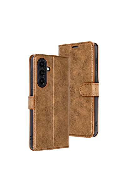 Twin Store Galaxy A26 Case S Flip Cover - Tan