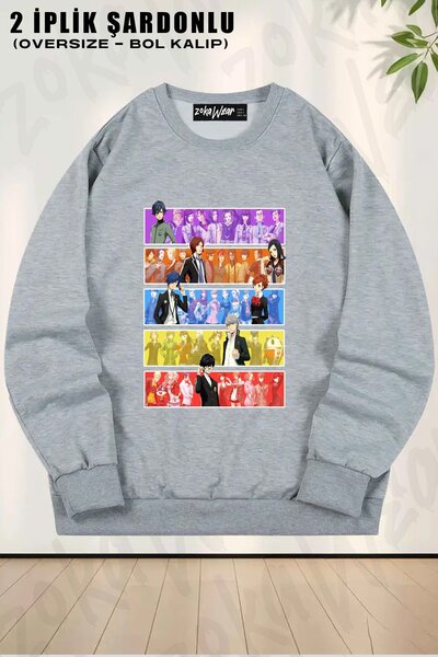 ZOKAWEAR Φούτερ Unisex Persona Series Characters με τύπωμα oversized με λαιμό...