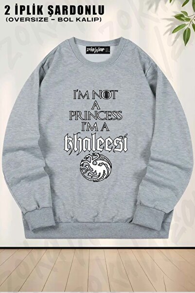 ZOKAWEAR Unisex Prințesa Game Of Thrones cu imprimeu supradimensionat guler r...