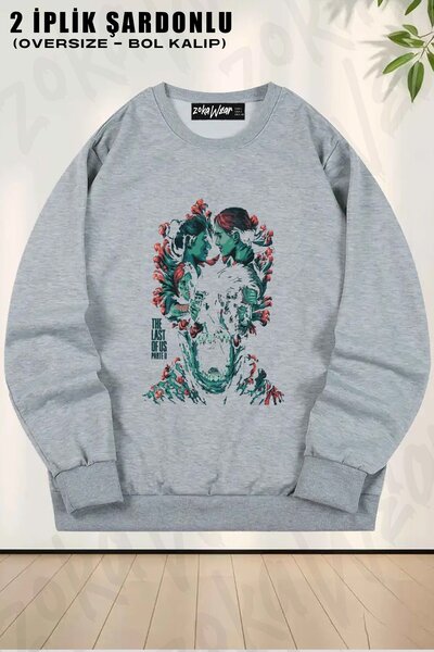 ZOKAWEAR Unisex the Last of Us 3 Printed Oversized Crew Neck Sweatshirt
