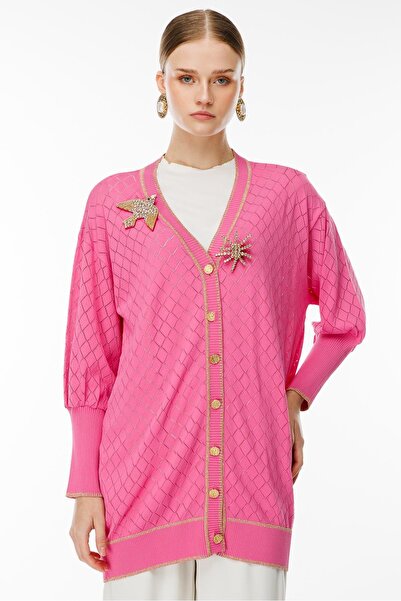 Ghisa Baklava Patterned Dragonfly Knitwear Cardigan