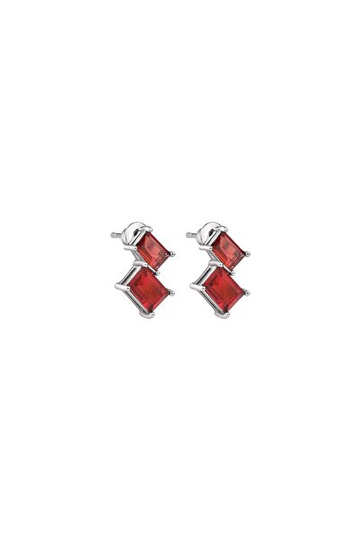 CAL'S Elegant Earrings with Red Stones