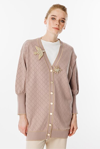 Ghisa Baklava Patterned Dragonfly Knitwear Cardigan