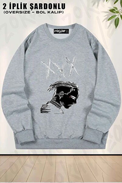 ZOKAWEAR Unisex Neon Xxxtentacion cu imprimeu supradimensionat guler rotund S...