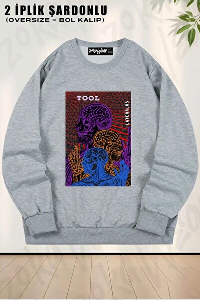 ZOKAWEAR Instrument unisex Lateralus V2 cu imprimeu supradimensionat guler ro...